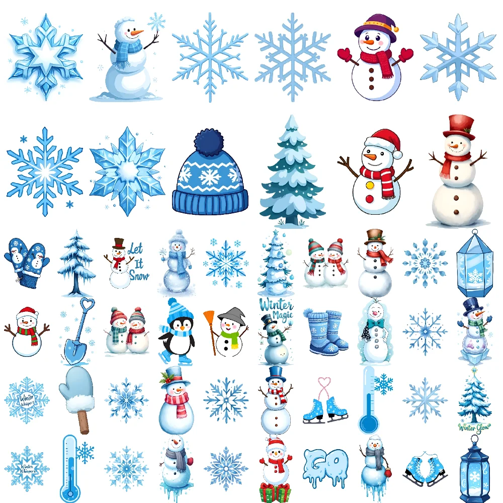 

54pcs Temporary Tattoo Snowman Stickers Cartoon Snowflake Stickers Waterproof Long-lasting Body Stickers For Arms Men Women