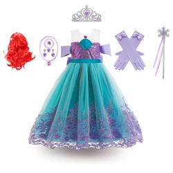 Fancy Girls Dress Little Mermaid Costume For Girls Dress Up Party Ball Gown Sequin Ariel Princess Cosplay Costume Halloween