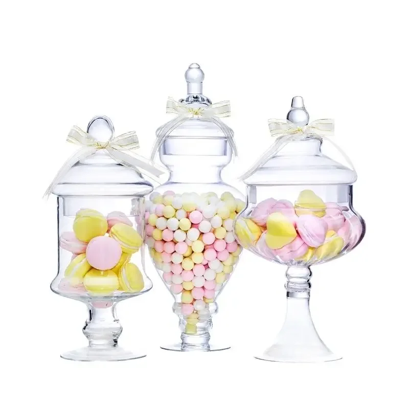 European Style Strong Glass Storage Tank Glass Candy Jar Home Wedding Decors Party Supply