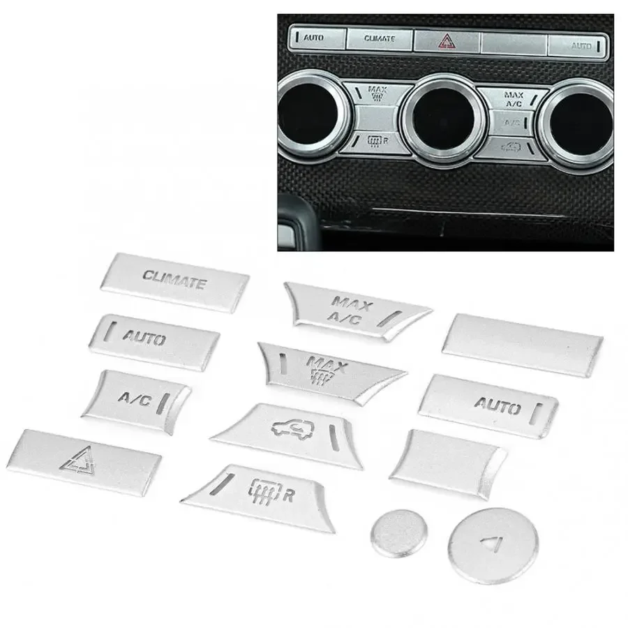 13pcs Car Air Conditioner Button Patch Trim Fit for Land Rover Range Rover Sport 2014 2015 2016 2017 Car Interior Styling