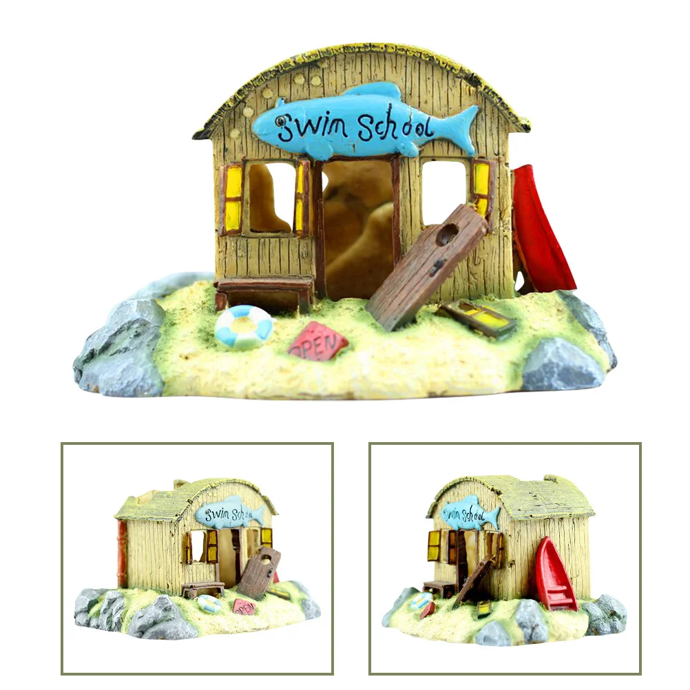 

Decorative Resin for Aquarium Fish Tank Decorations Landscaping Cabin Ornament Artificial Cabin for Fish Tank
