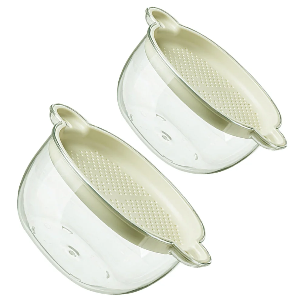 

2Pcs Kitchen Drain Basket Double Layer Fruit and Vegetable Washing Strainer with Holes for Pasta Beans Potatoes Food