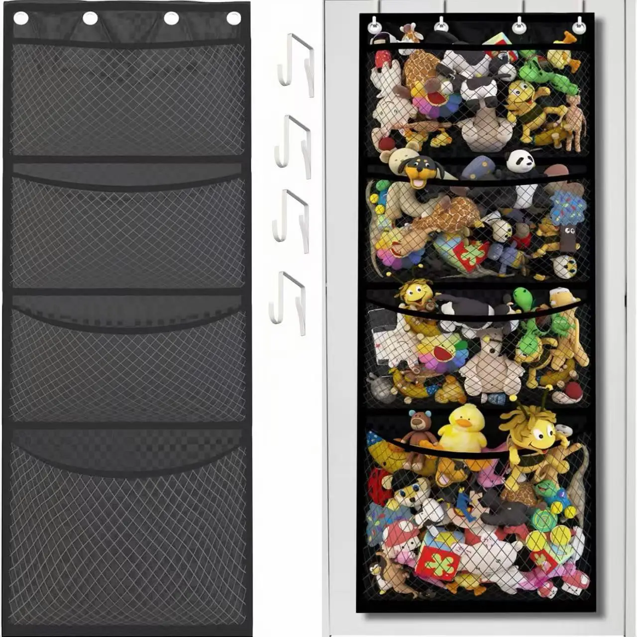 

1pcs Storage Hanging Bag Over Door Organizer for Stuffies Baby Toys Storage Toy Plush Hanging Storage Net Bag