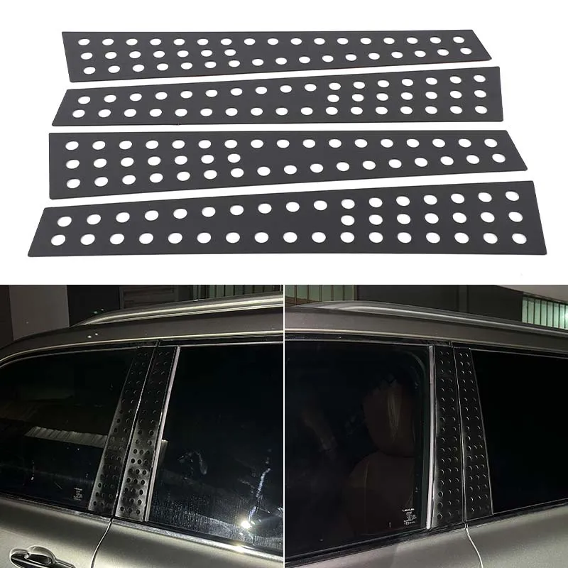 

4Pcs Aluminum Alloy For Lexus LX For Toyota Land Cruiser LC300 2022+ Car Window Center Pillar Decoration Sticker Accessories