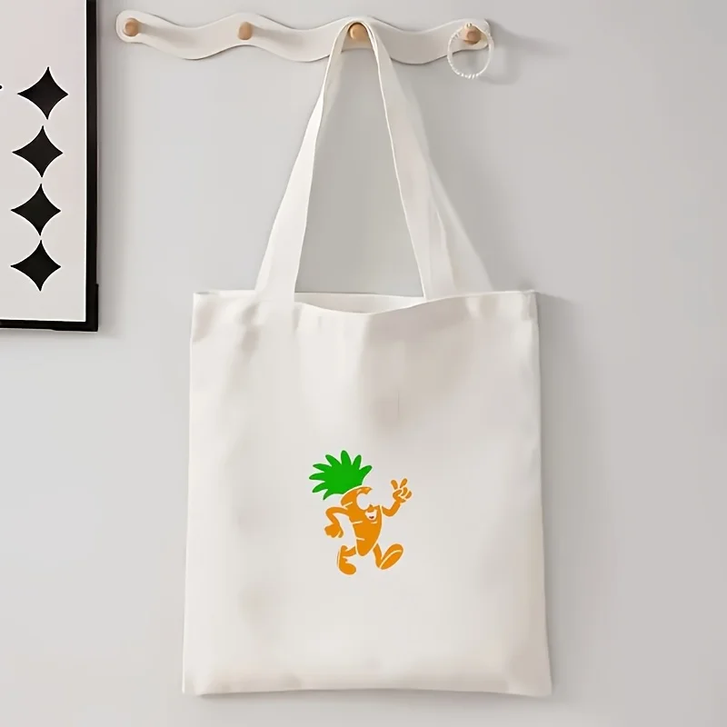 Creative Pineapple Print Handbag: a Stylish, Minimalist Tote Bag And Shopping Bag. Practical for Everyday Use, Commuting, Shoppi
