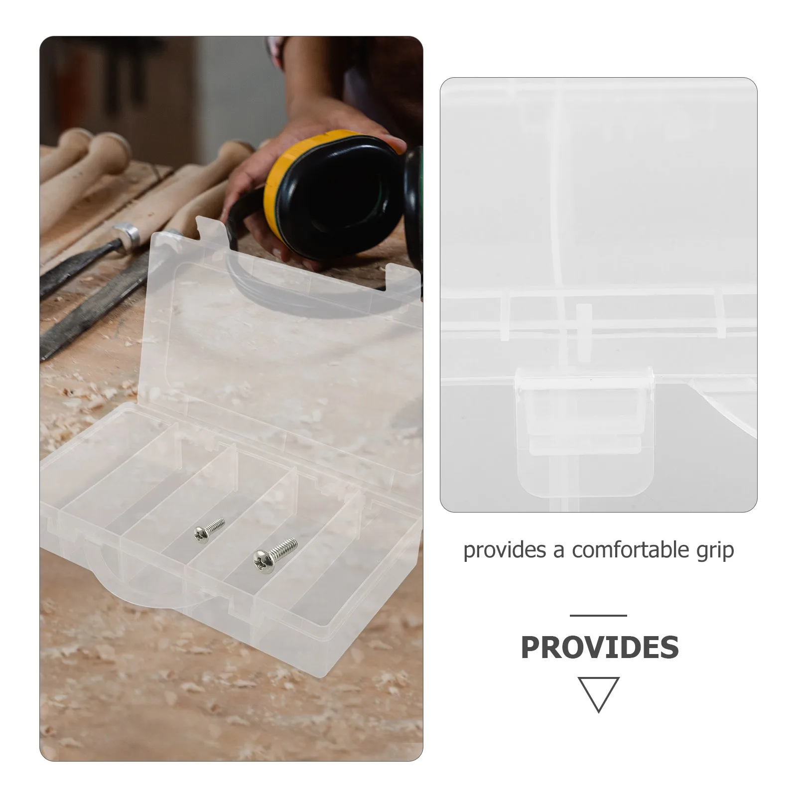 

Plastic Box Large Capacity Tool Storage Holder Small Parts Organizer Heavy Duty Toolbox For Household Office Daily Use