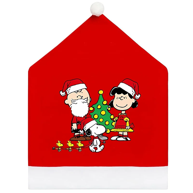 سنوبيس غطاء كرسي عيد الميلاد غير المنسوجة مسند الظهر القماش حالة عيد الميلاد غرفة الديكور مهرجان لوازم الحفلات الكراسي ورقة واقية #3