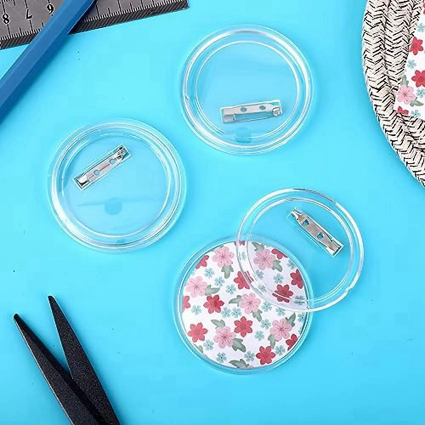 AFOURT-Set mit 30 Acryl-Anstecknadeln, Anstecknadeln zum Erstellen Ihrer eigenen Button-Bild-Designs, Button-Abzeichen für DIY-Bastelarbeiten – Detail 1