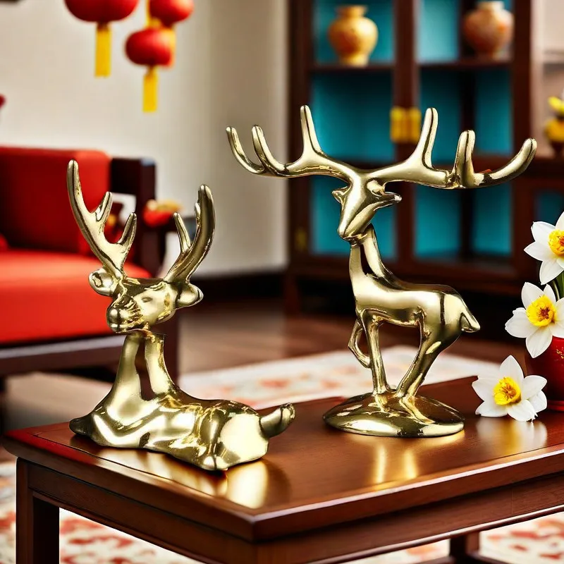 

Nordic Light Luxury Fashion Accessories Living Room Decoration Creative Golden Deer Ornament Home Decor Jewelry Stand