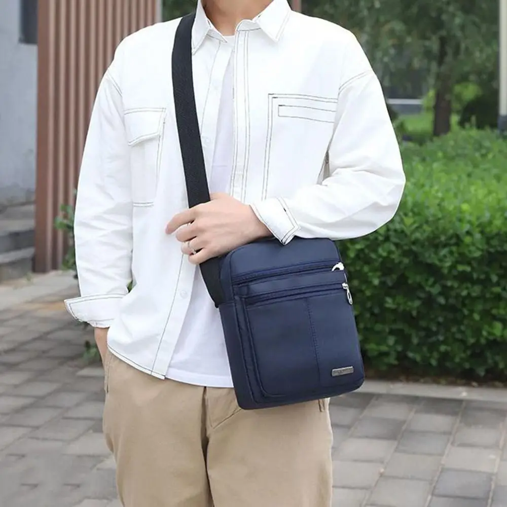 

Oxford Cloth Men's Shoulder Bag Large Capacity Waterproof Male Crossbody Bags with Zipper Multi Layer Messenger Bag for Home