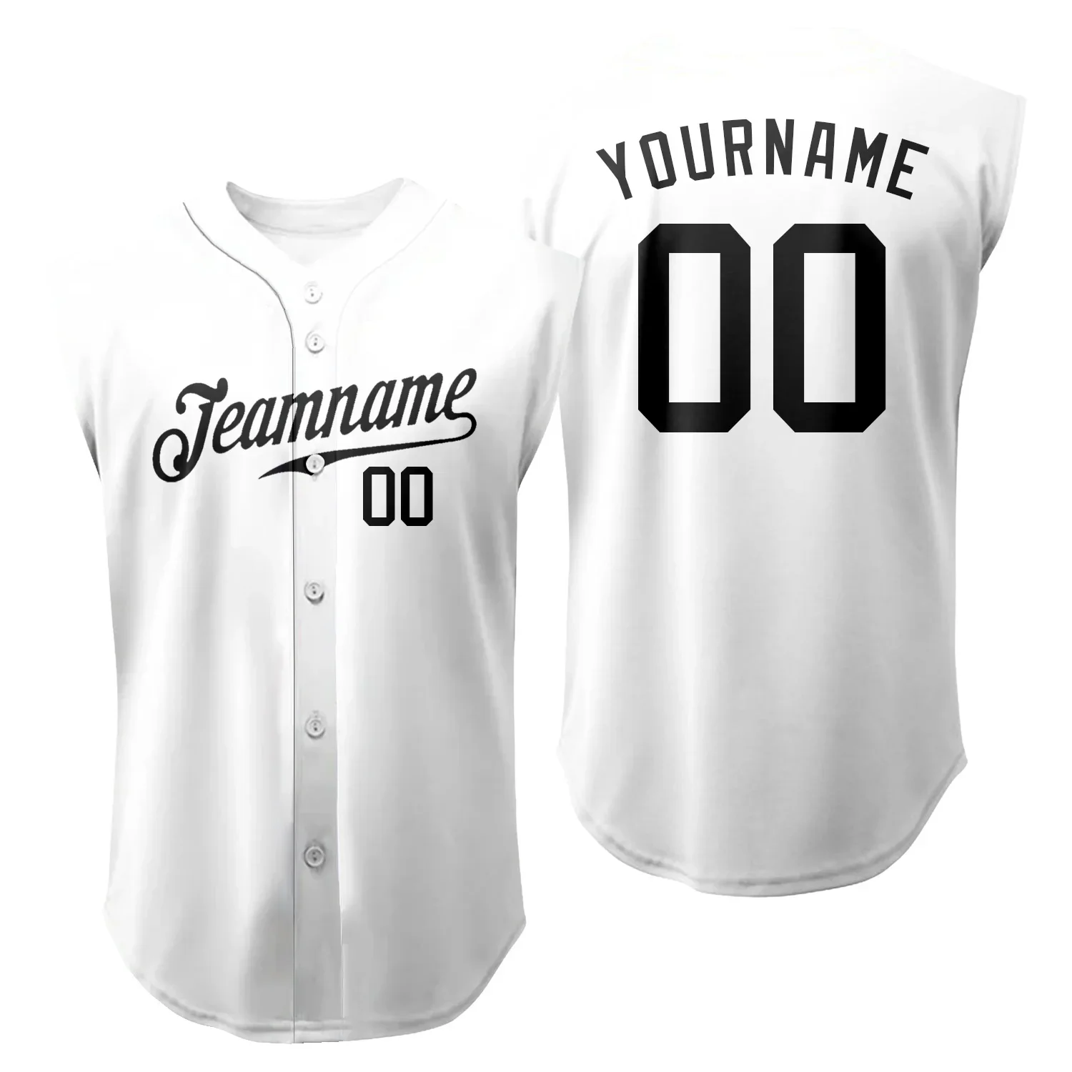 

Custom Sleeveless Baseball Jersey Training Athletic Sports Shirts Team Uniforms Full Button Vest Hip Hop T-shirts