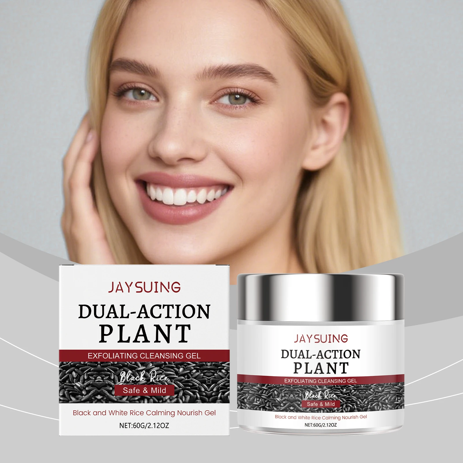 

Black Rice Exfoliating Facial Gel Deep Cleansing Skin Dirt Unclog Pores Improve Roughness Softening Keratin Facial Care Cleanser