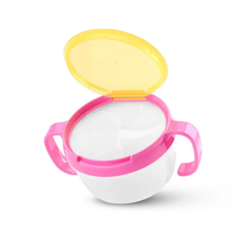 Baby Dishes Kids Food Snacks Candy Biscuit Anti Spill Storage Holder Tank Non Spilling Cup with Cover Handle Baby Dishes Bowl