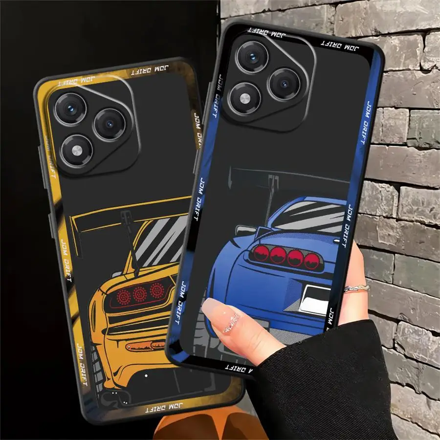 Японский чехол JDM Drift Car для Honor X9a Magic5Lite 200 400 Lite X8 70 X5b X6 90 8X X7 Черный мягкий чехол для телефона