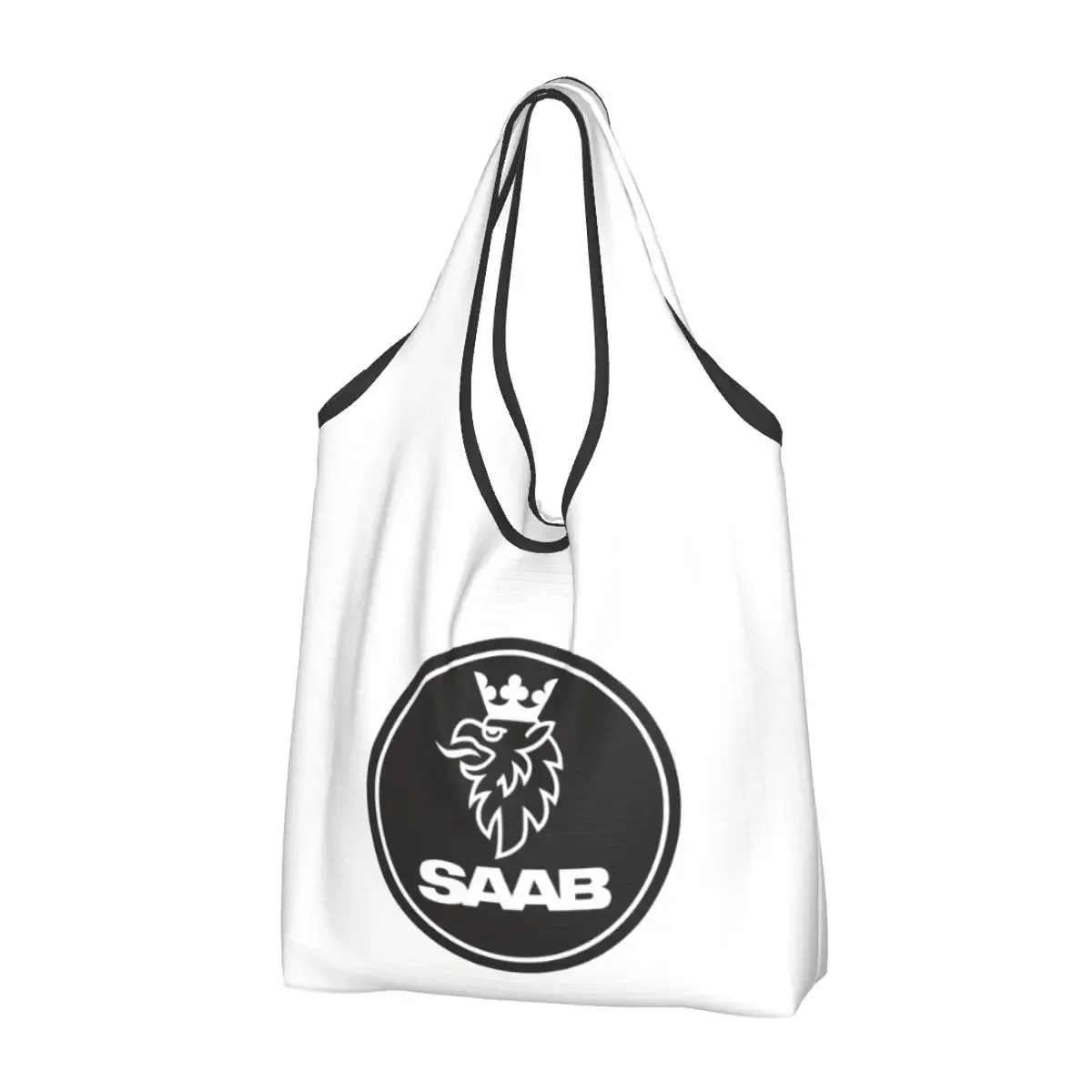 Custom Swedish Saabs Scanias Shopping Bags Women Portable Big Capacity Grocery Shopper Tote 