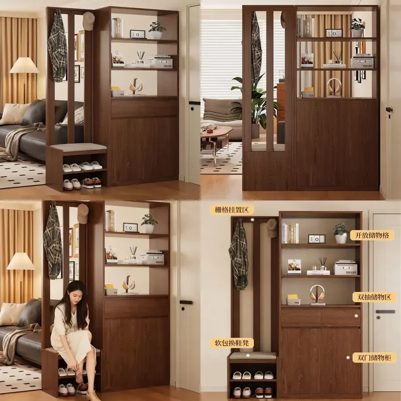 Modern Entryway Partition Cabinet with Shoe Storage Living Room Screen Divider Hallway Console Furniture