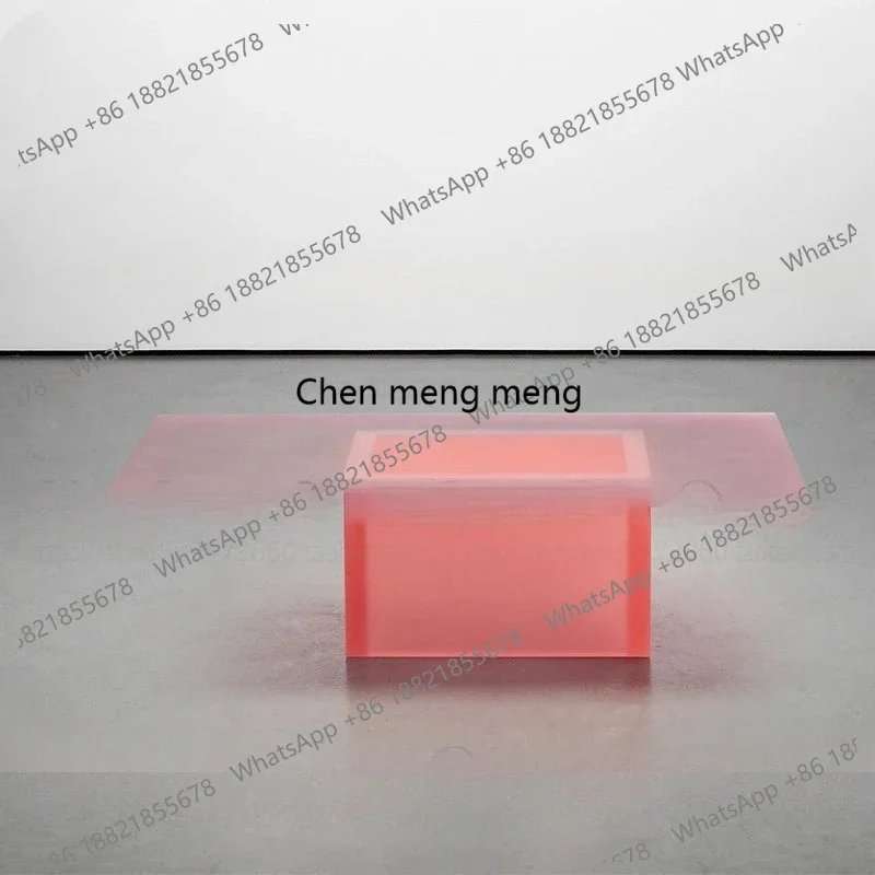 RR Nordic pink rectangular acrylic coffee table modern living room sofa matte corner table