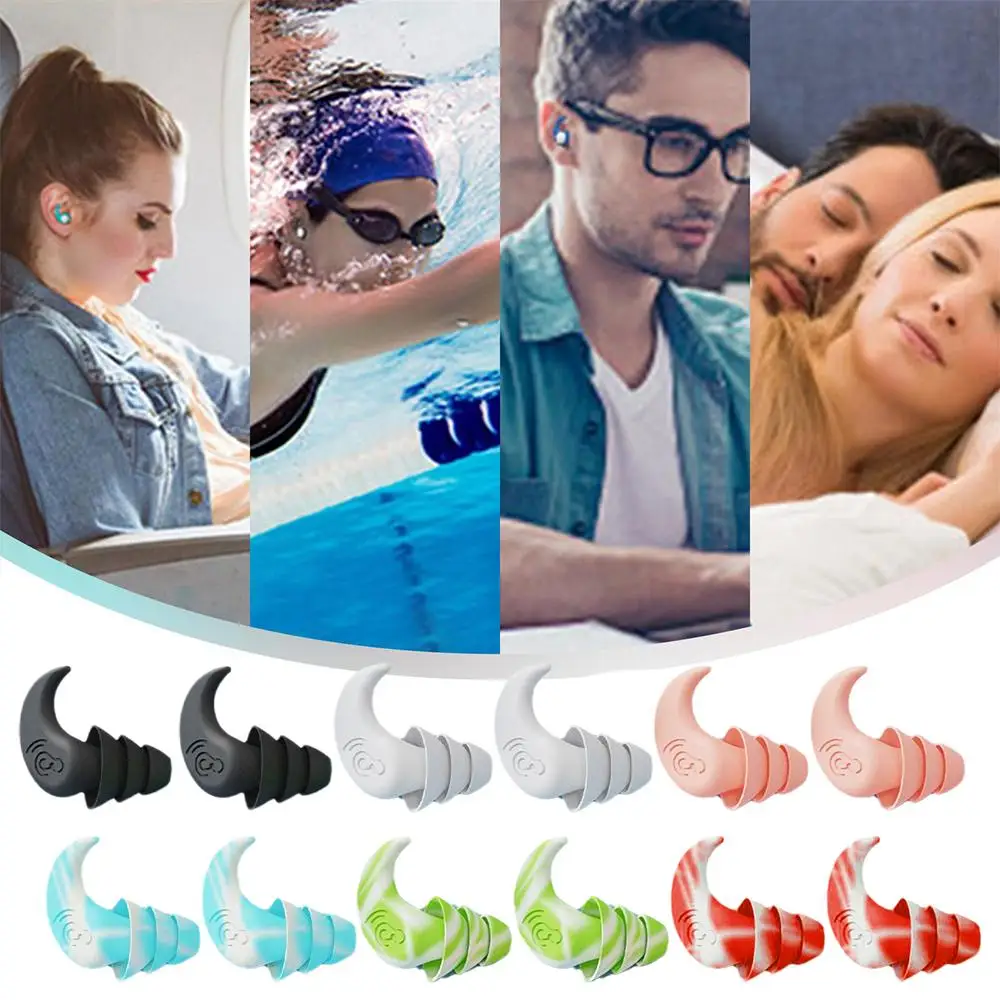 Tappi per le orecchie in Silicone antirumore tappi per le orecchie da nuoto impermeabili per dormire immersioni Surf Soft Comfort Natation nuoto Ear Prot C3Y2