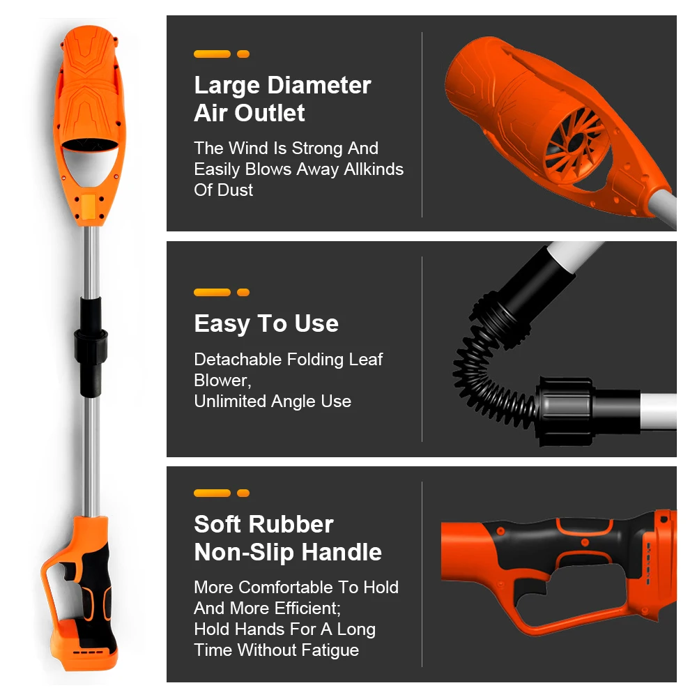 접이식 전기 송풍기 29000RPM 휴대용 잎 송풍기 Makita 18-21V 배터리 핀용 먼지 제거 눈 청소 도구(배터리 제외)