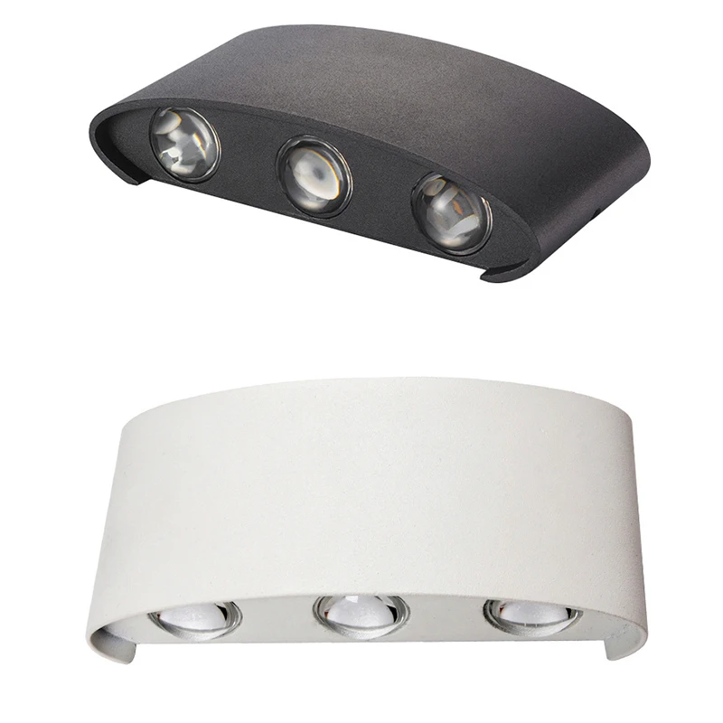 Up And Down Lâmpada de parede LED IP65 Lâmpada impermeável Modern Alumínio Arc Wall Washer Light Porch Iluminação Escadas brancas quentes Wall Light