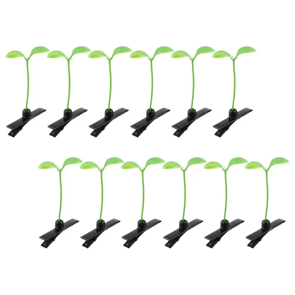 

12 Pcs Hairpin Clip Girls Barrettes Sprout Hairpins Small Plant Plastic Bean Child Hair Clips For Girls Cute Accessories
