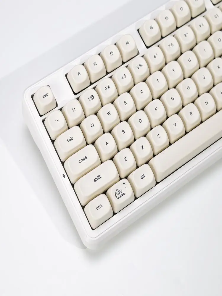 KBDiy Minimalistyczne Klawisze w Stylu Cute Milk White Cat PBT Profil KOA Alice ISO Klawisze do Klawiatury Mechanicznej 60% dla Graczy Aula F87 — zdjęcie produktu 7