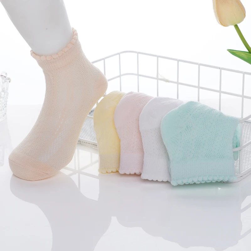 Newborn High Elastic Mid-Tube Socks Comfortable Skin-Friendly Casual Socks Children's Candy-Colored Breathable Mesh Socks