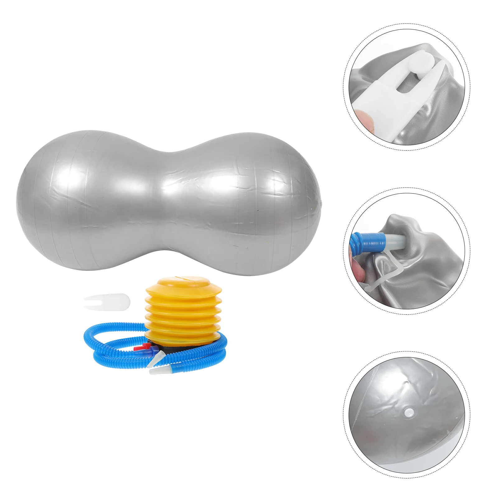 

1Set Anti-Burst PVC Yoga Ball Thickened Peanut Massaging Exercise Stability Trainer Inflator Included