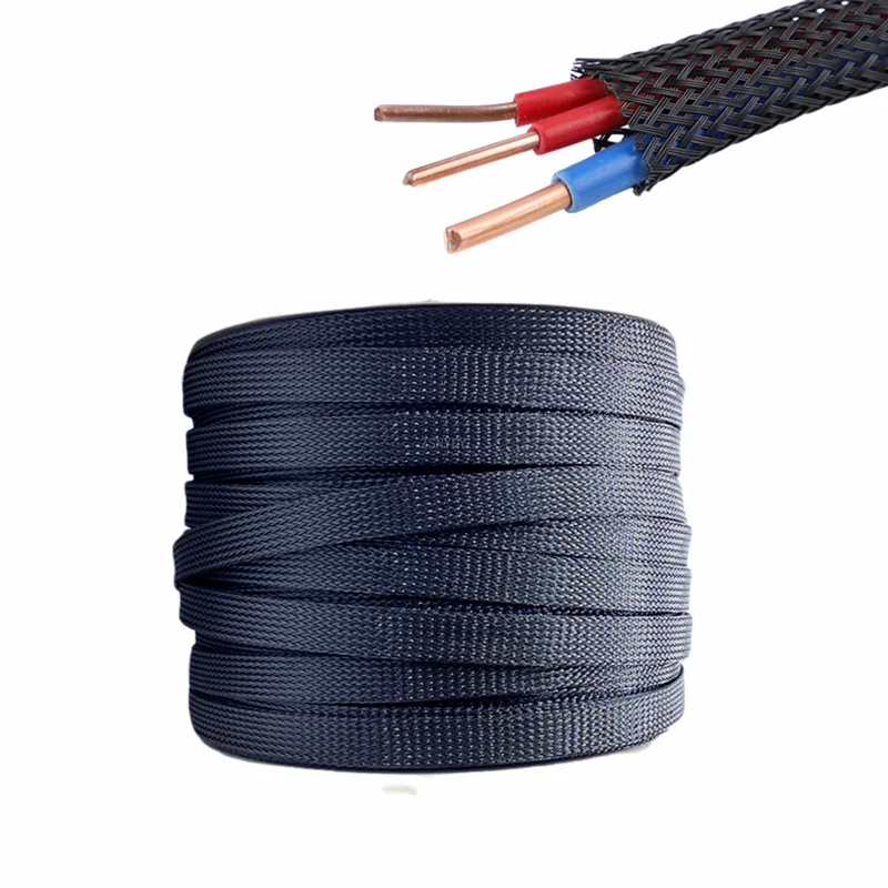 

5M/10M Insulated Braid cable Sleeve 10/12/16/20/25mm PET Cable protector Wire Gland Protection Cable Sleeving Shrink Tubing