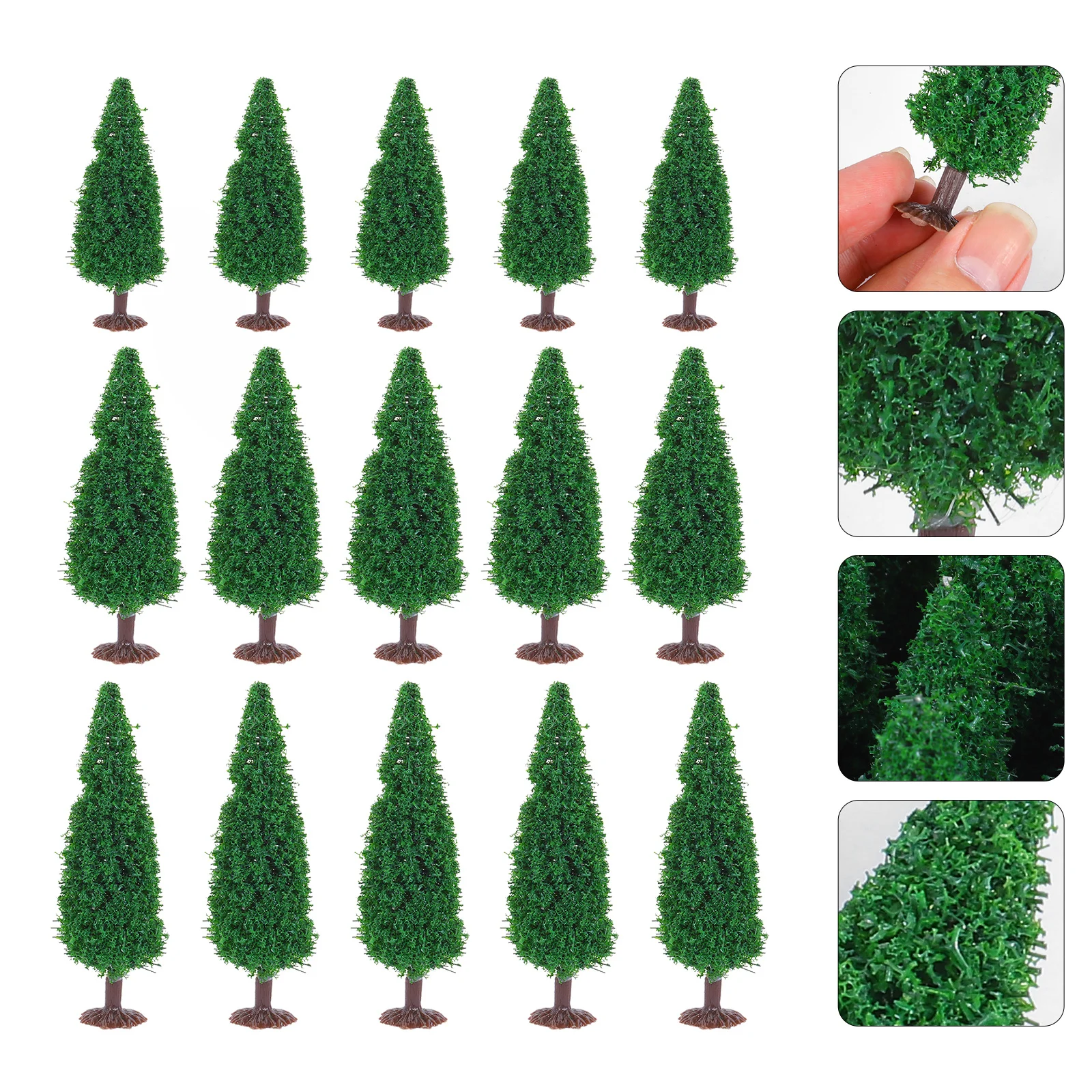 15 pezzi materiali per albero di Natale mini pino alberi paesaggi fai da te alberi finti per la decorazione domestica layout paesaggistico prop
