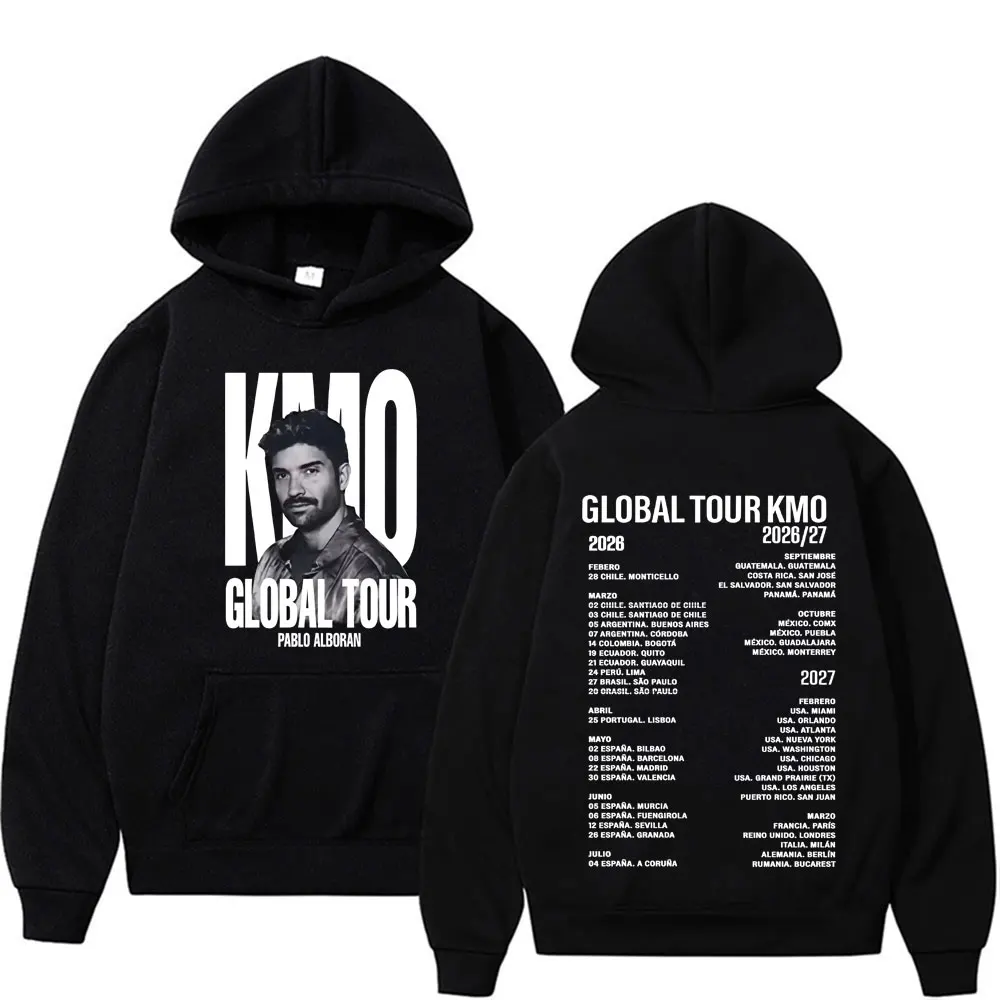 

Худи Pablo Alborán Global Tour Kmo 2026-2027: Модные толстовки в стиле хип-хоп для мужчин и женщин, винтажные повседневные оверсайз худи