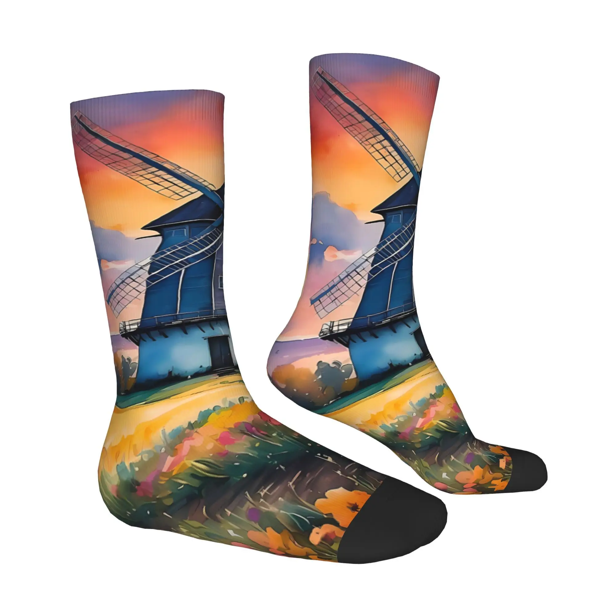 Meia Moinho de Vento Estampada Homem Poliéster