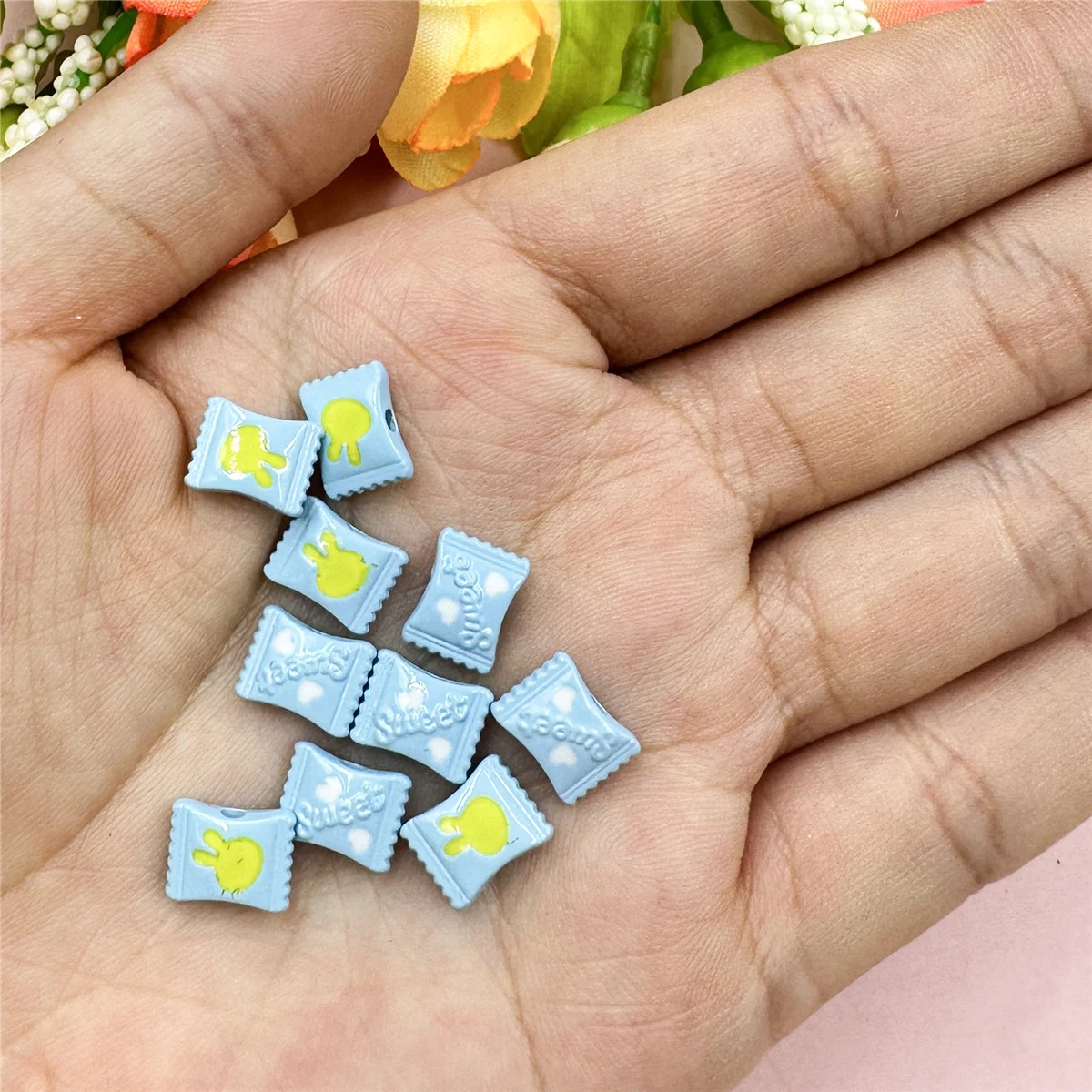10pcs 9.6mm Colorful Alloy Cute Candy Beads For Jewelry Making DIY Bracelet Necklace Pendant Fashion Handmade Material