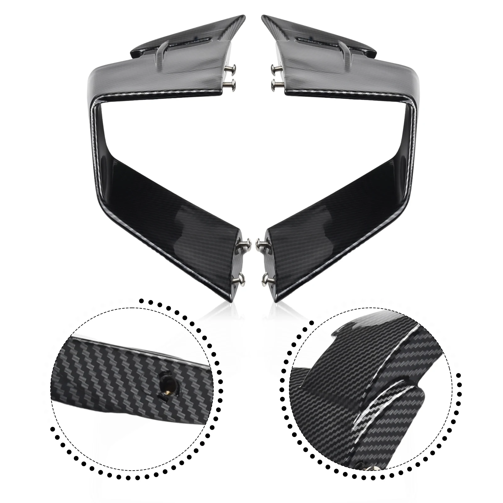 

Carbon Fiber Front Spoiler Fxed Wind Winglets For BMW S1000RR M1000RR 2019 2022 ABS Material Aluminum Bracket Screws Kit