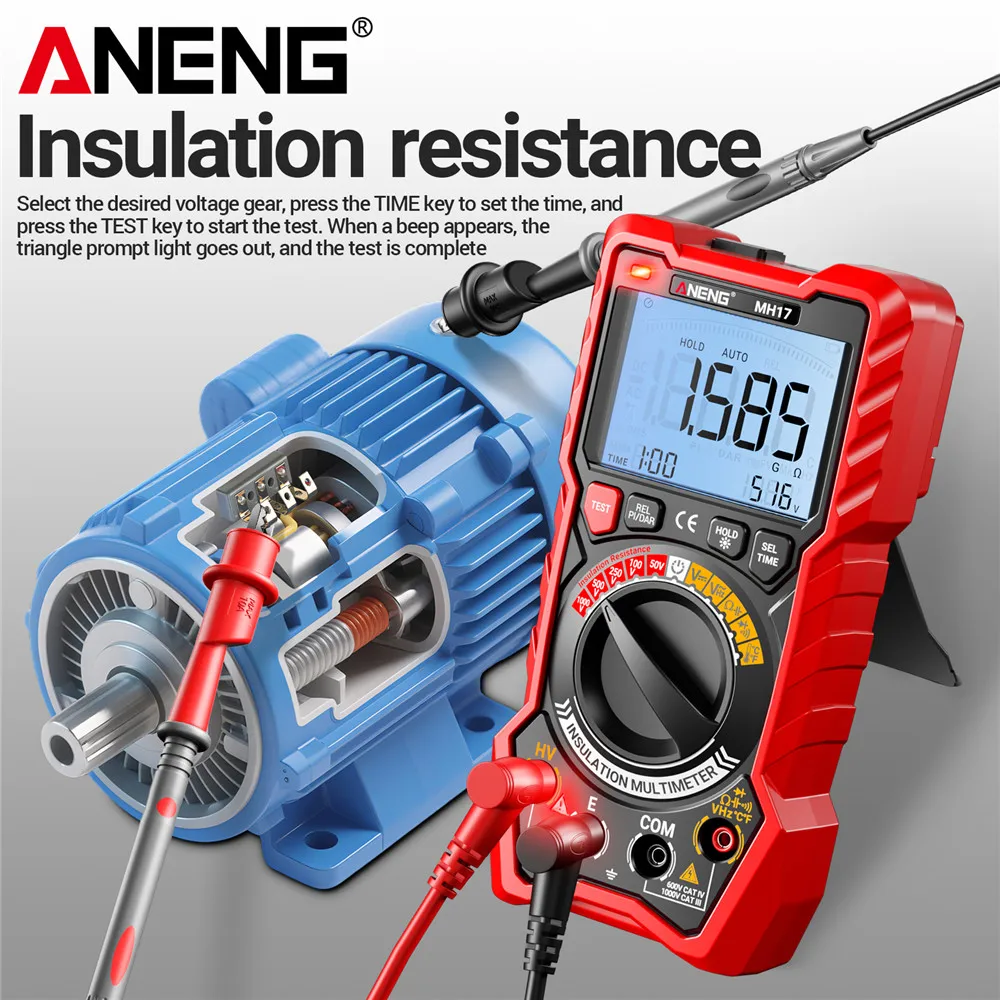 Picture 3: 1000V High Voltage Insulation Resistance Tester PI DAR Meter ANENG MH17 Lithium Battery Multimeter Megohmmeter Auto Repair Tools