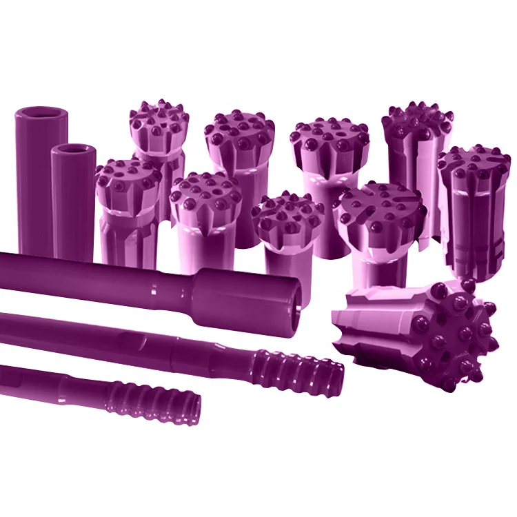 Rock Drill Rod  Mining Drilling Tools T45 Top Hammer Threaded Extension Drill Rod