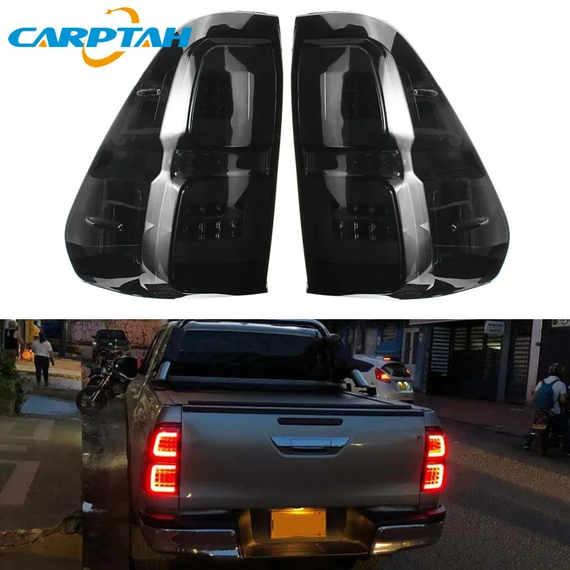 Car Styling Tail Lights Taillight For Toyota Hilux Revo 2015-2022 Rear Lamp DRL + Turn Signal + Reverse + Brake LED