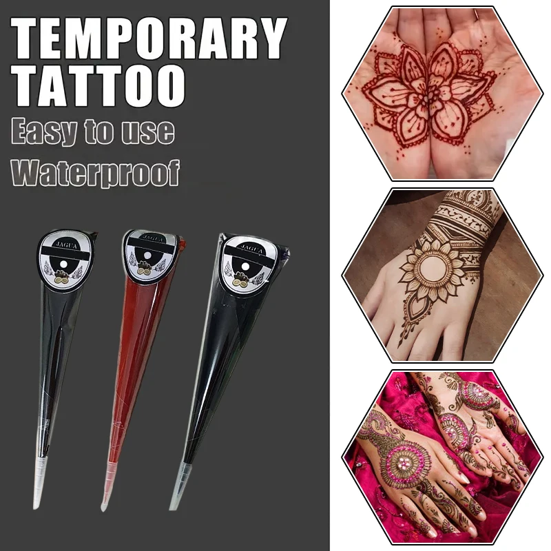 Pasta de Tatuaje Temporal de Henna, Pintura de Tatuaje Temporal Multicolor, Tinta Natural para Arte Corporal DIY, para Pintar Manos y Piel, Resistente al Agua