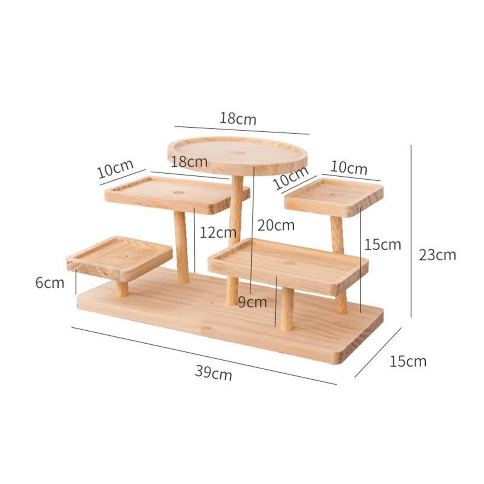 Display Rack Ladder Solid Wood Jewelry Display Rack Storage Snacks Succulent Storage Rack Display Riser Stand For Cosmetic Figur