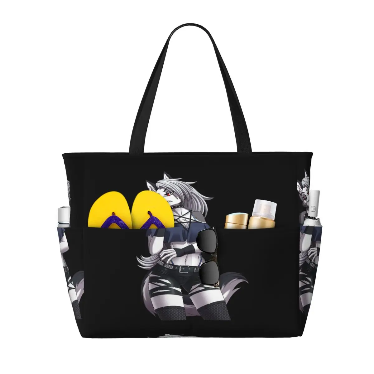 

Пляжная большая сумка Helluva Boss Loona, спортивная сумка для занятий йогой, большая большая сумка, женская дорожная сумка, сумка для фитнеса