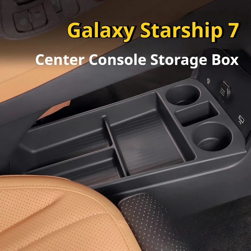 For Geely Galaxy Starship7 2025 2026 Lower Central Control Storage Box Armrest Box Organizer Interior Modification