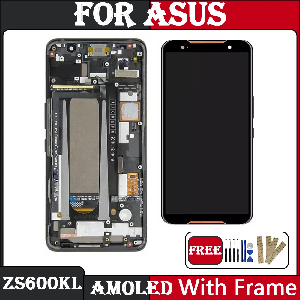 No Problem For ASUS ROG Phone ZS600KL LCD Display Touch Screen Digitizer Assembly For ZS600kl Athletic Grade HD Display