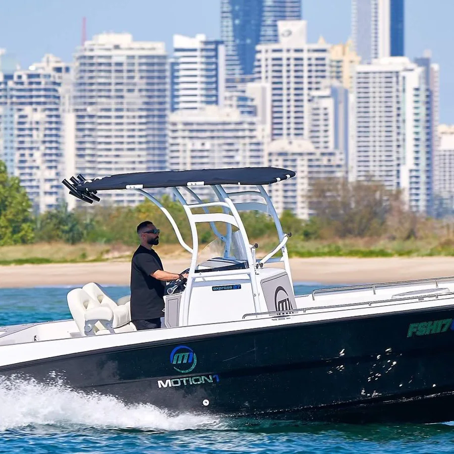 Dolphin Pro3 Center Console Boat T Top, Anodized Frame, Black Canopy