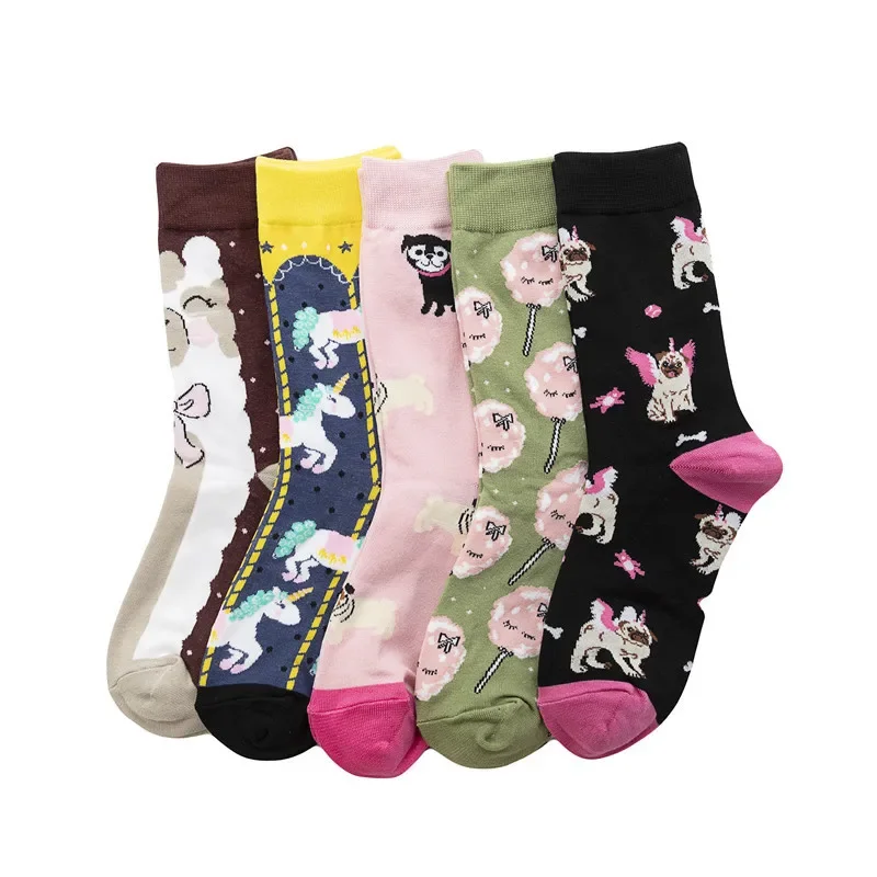 

INS Style Fashion Harajuku Creative Socks Women Kawaii Cartoon Sports Socks Street Fashion Hip Hop Skateboard Mid Tube Socks