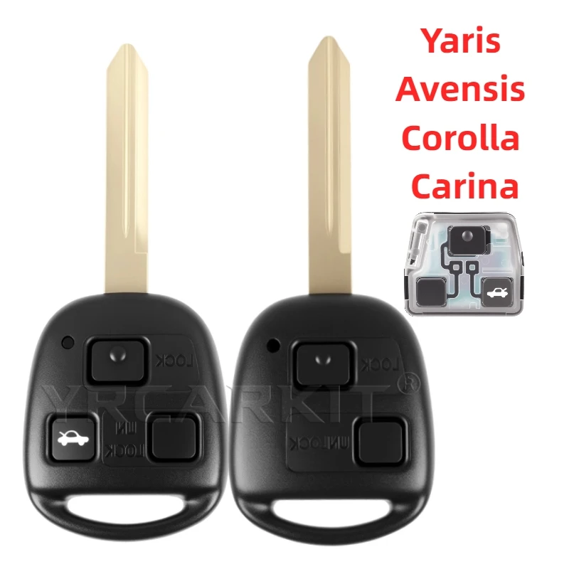 For Toyota Yaris Avensis Corolla Carina Remote Control Car Key 433MHZ 4C Chip P/N: 89071-05010 Fob TOY47 Blade Battery