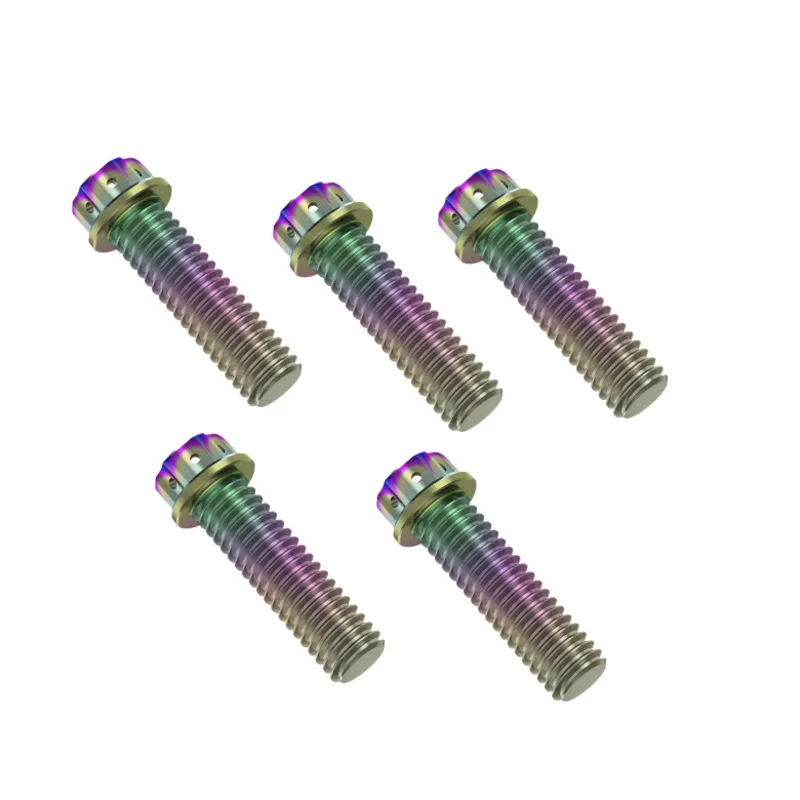 

5 Pieces M6*15mm 20/25/35/40/45mm Tc4 Titanium Alloy Motorcycle Outer Hexagon Screws