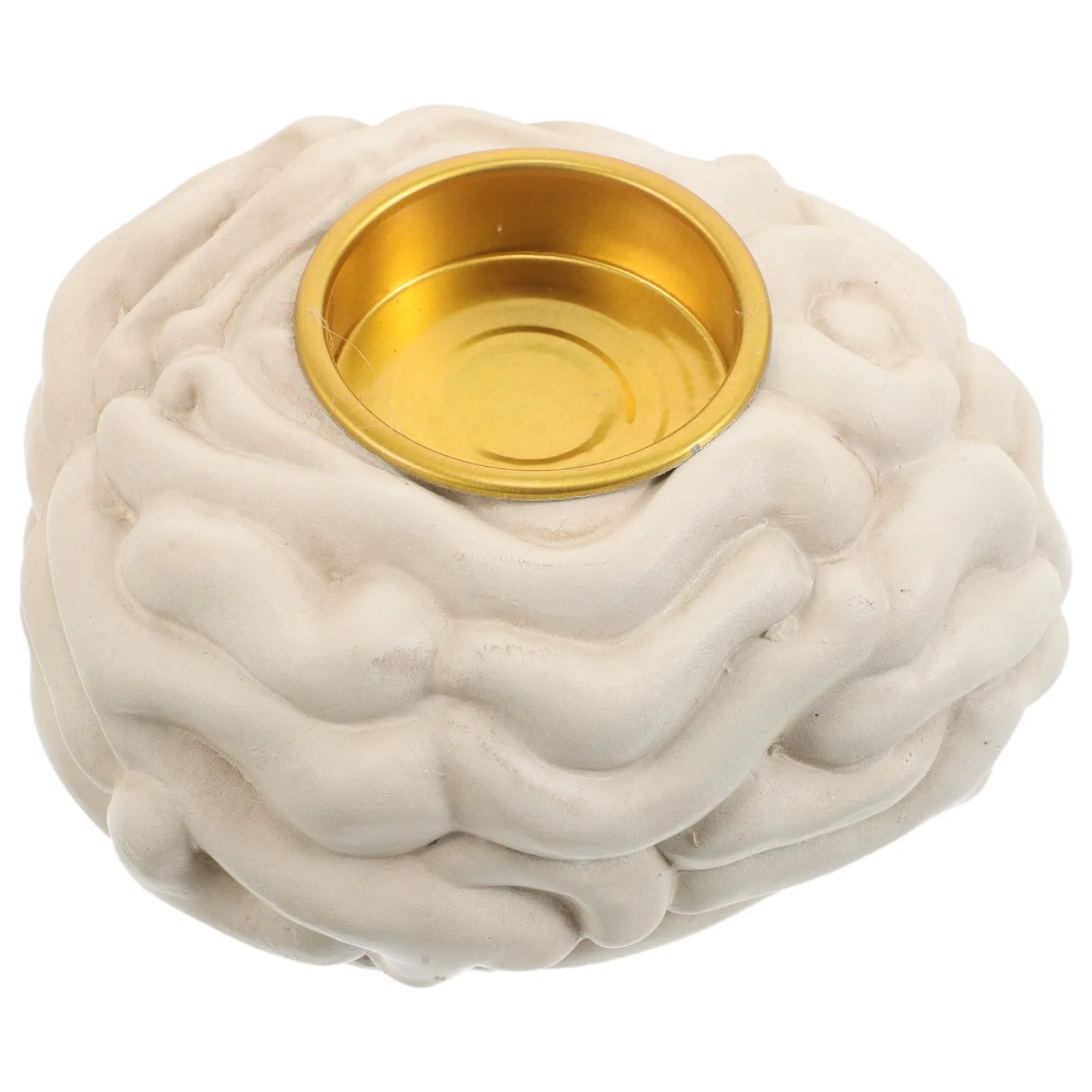 Halloween Candlestick Decorative Holder Brain Realistic For Party Table Decor Fall Decor Human Vintage Resin