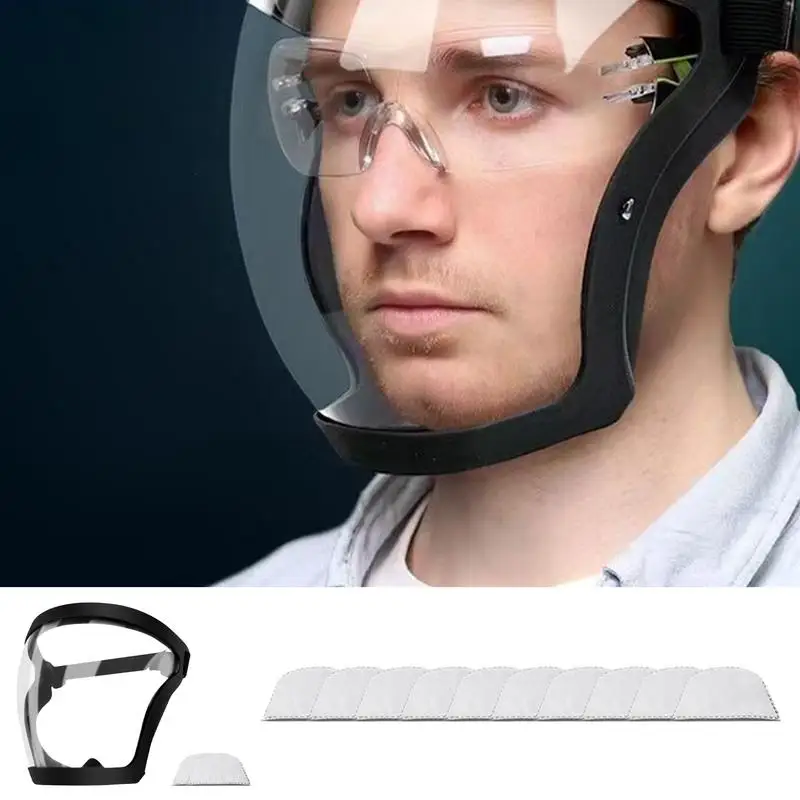Transparent Facial Protector Super Protective Face Shield PC Lenses Face Protective Tool for Home Kitchen