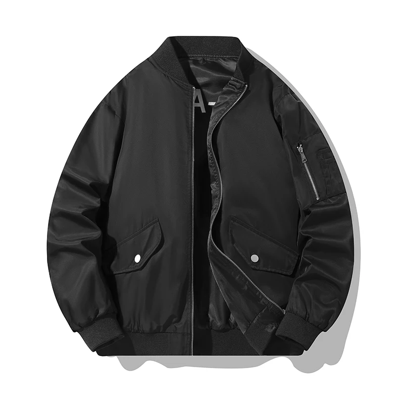 

Осень-зима, хлопковая подкладка, свободная посадка, мужское модное бейсбольное пальто для пилота из полиэфирного волокна