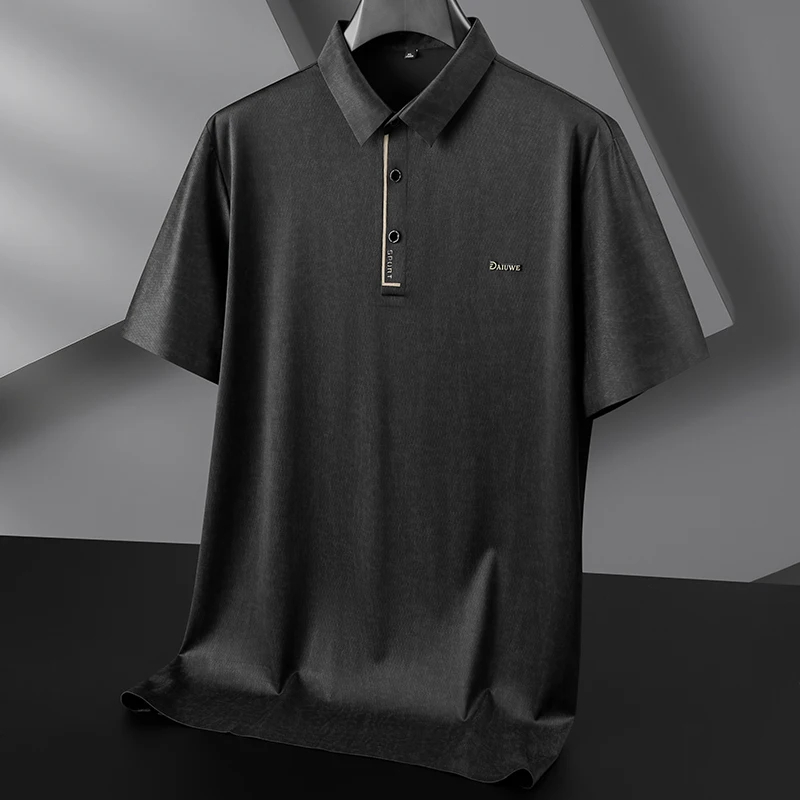 8XL 7XL 6XL 2026 Summer New Design Mens Polo Shirt High End Luxury Ice Silk Breathable Polos Homme Short Sleeve Loose Tshirt Men